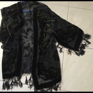 Elegant Black Sheer Women's Wrap